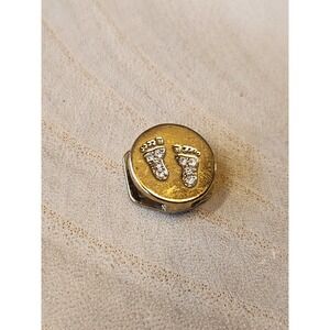 Keep Collective Baby Feet Disc Gold Tone Charm Birth Baby Keepsake Footprints